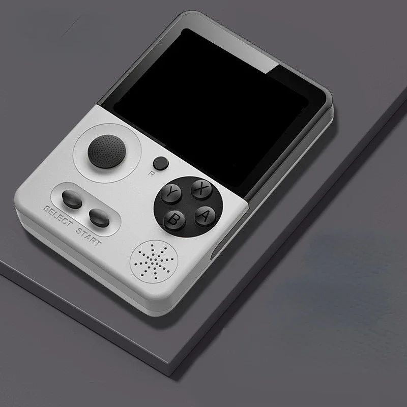 Consola jocuri portabila T3 Retro, 500 in 1, ecran 3.5 inch, jocuri clasice 13.5x9.5x5cm, Ivory white