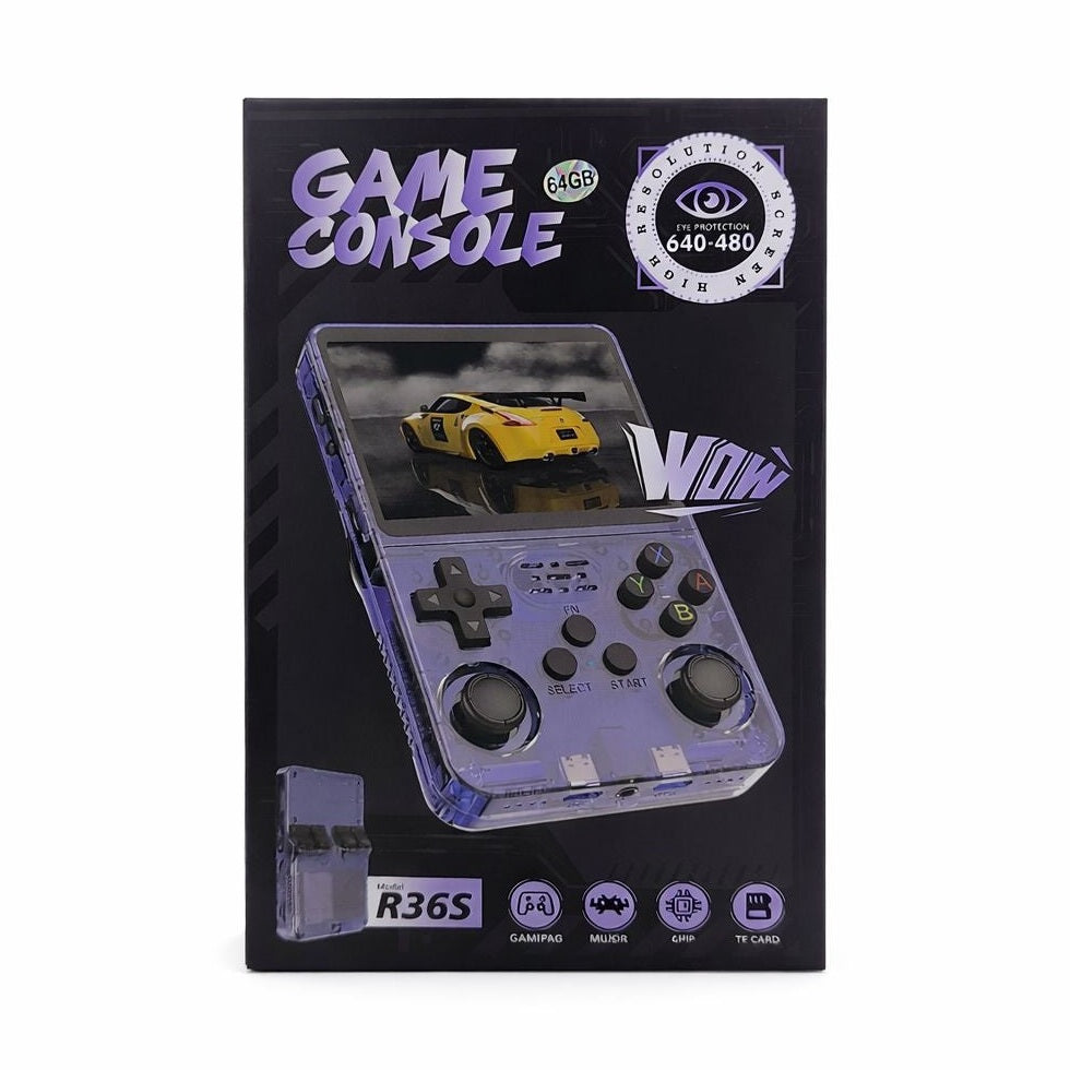 Consola Portabila pentru Jocuri R36S, 64GB, Alb, Plastic