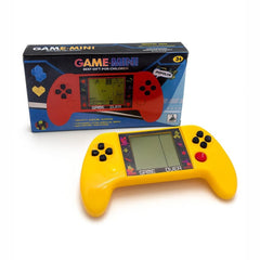 Consola portabila Tetris Game Mini cu multiple jocuri retro culoare galben, 18.5x10.5cm