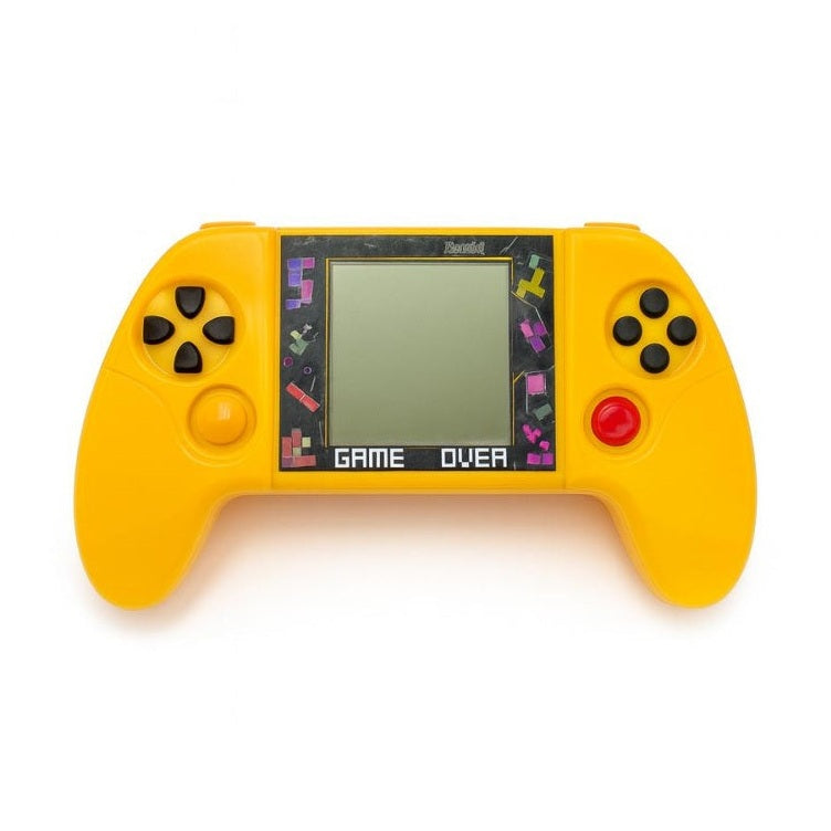 Consola portabila Tetris Game Mini cu multiple jocuri retro culoare galben, 18.5x10.5cm