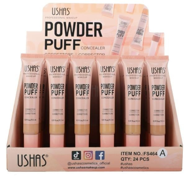 Corector lichid cu aplicator puf Ushas Powder Concealer , 11.5ml