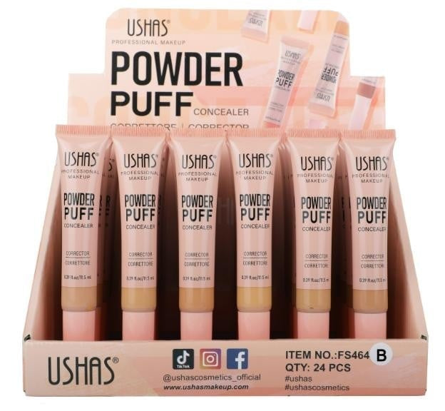 Corector lichid cu aplicator puf Ushas Powder Concealer , 11.5ml