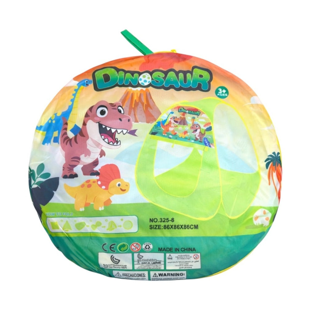 Cort pentru copii cu tematică dinozauri, din material textil, 85x70x70 cm