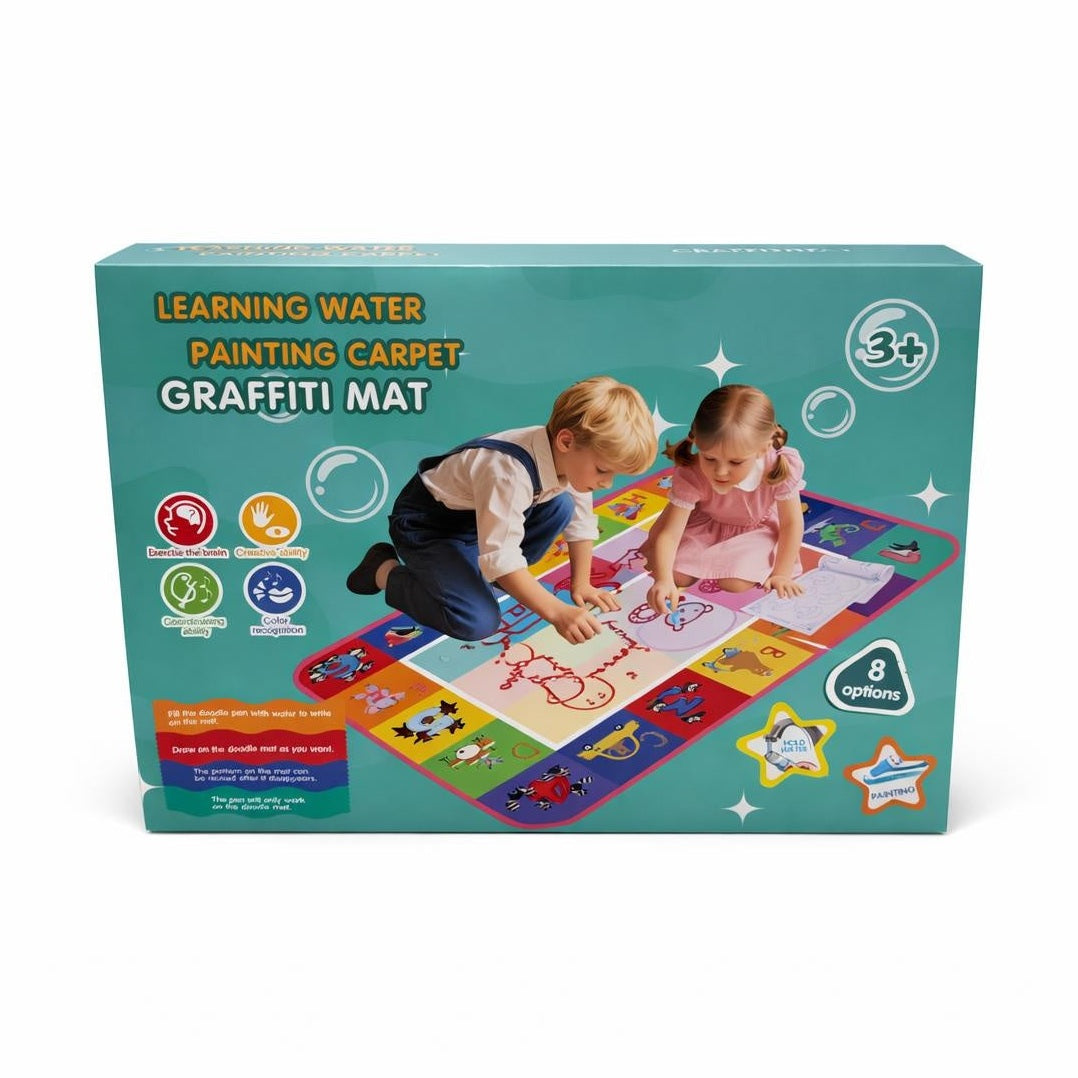 Covoraș de Desen cu Apă pentru Copii, Multicolor, 90x70 cm, Jucărie Educativă