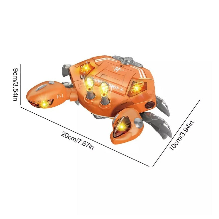 Crab Robot Interactiv cu Lumini si Muzica , Mecha Crab, 20x10x9 cm