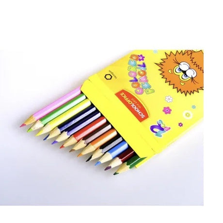 Creioane colorate lungi School Office, 12 culori , ideale pentru scoala si activitati creative,