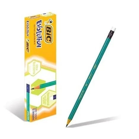 Creion HB cu Radiera BIC Evolution 655 pentru Birou, Scoala si Uz Zilnic,