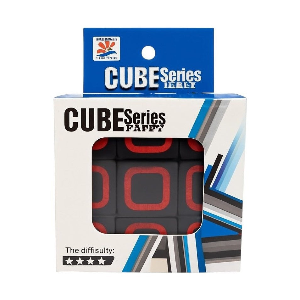 Cub 3x3 Puzzle Antistres cu Piese Negre si Contur Colorat , Vitez si Logica