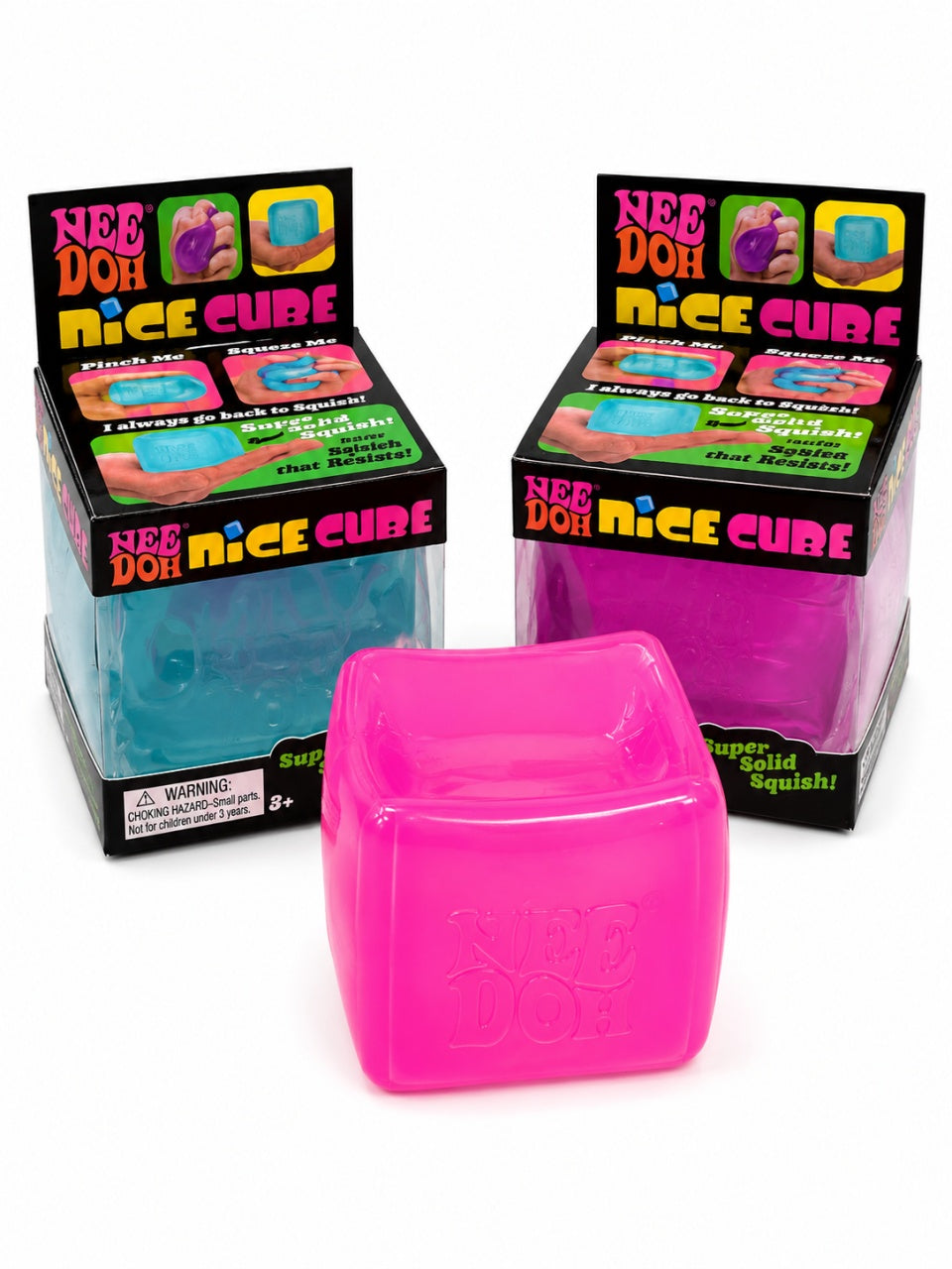 Cub Antistres Nice Cube, Jucarie Squishy Moale, Transparenta si Super Elastica