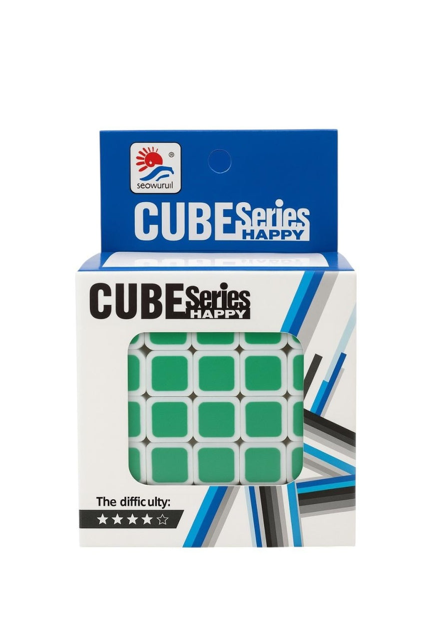 Cub Puzzle Clasic 3x3 Cube Series Happy , Joc Logica Educativ Antistres Stickerless