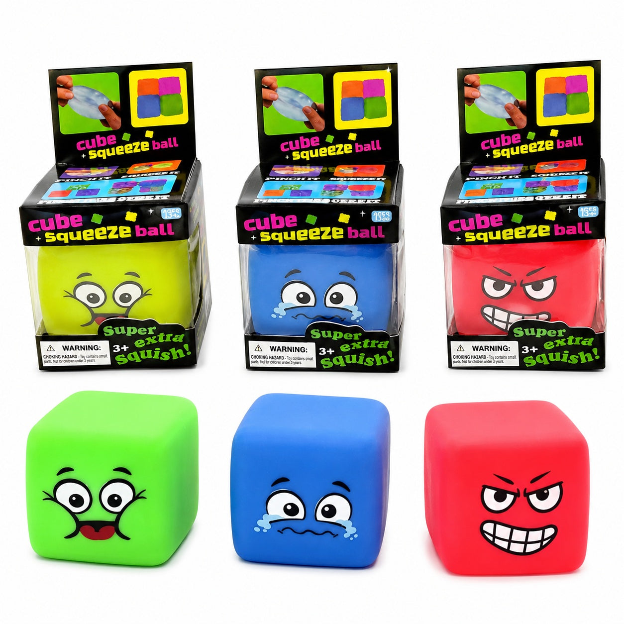Cub Squishy Antistres cu Fata Amuzanta, Jucarie Senzoriala Moale si Colorata