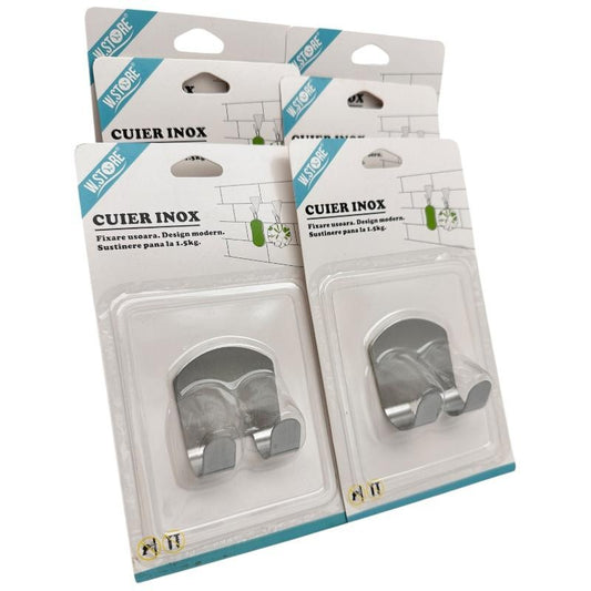 Cuier Inox 5x5cm , Suport Compact si Rezistent cu Greutate Sustinuta 1.5kg,