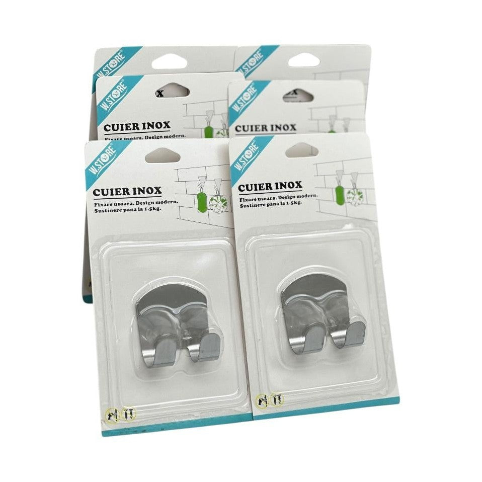 Cuier Inox 5x5cm , Suport Compact si Rezistent cu Greutate Sustinuta 1.5kg,