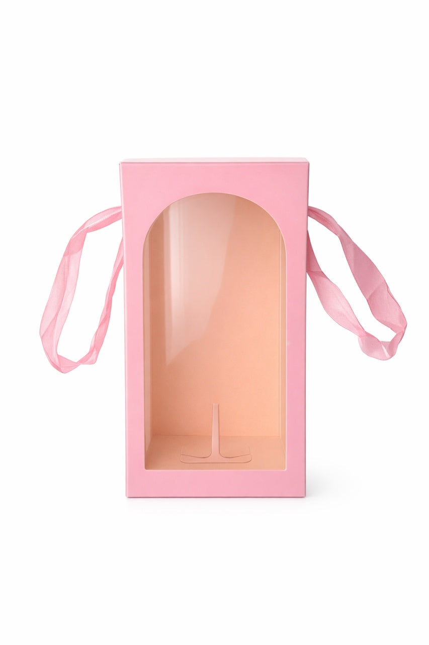 Cupola plastic cu trandafir irizat LED si 2 indragostiti, 20 cm, cutie cadou