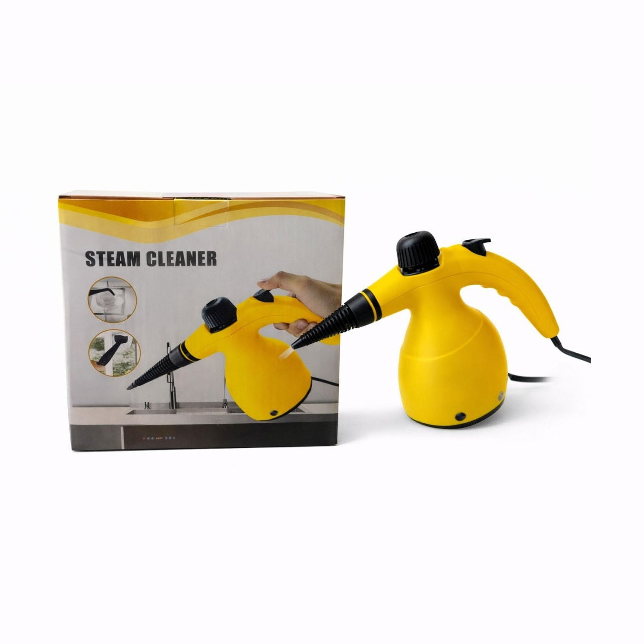 Curățător cu aburi portabil, din plastic, galben, 1200W, pentru uz casnic