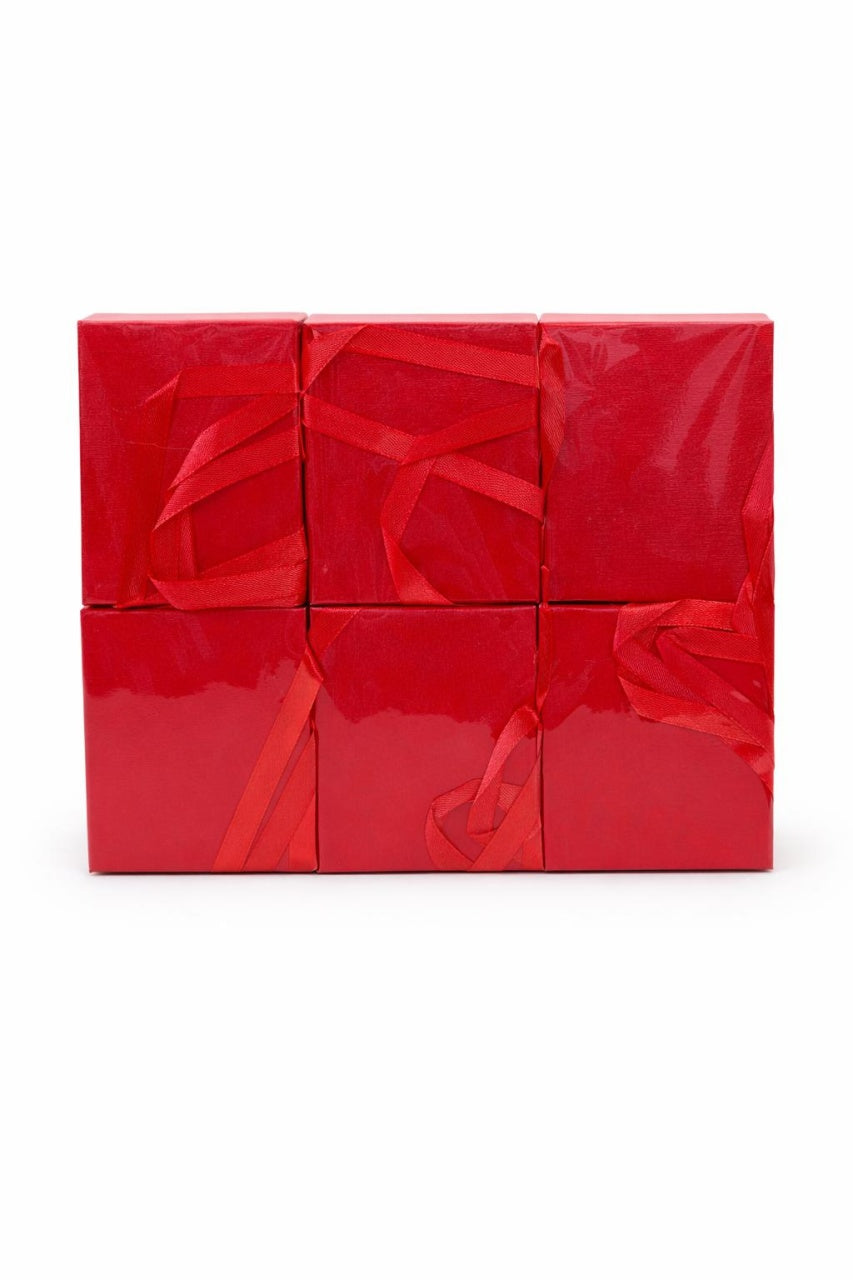 Cutie cadou pentru marisor sau bijuterii, cu manere si fereastra, 9x9x3 cm, Rosu