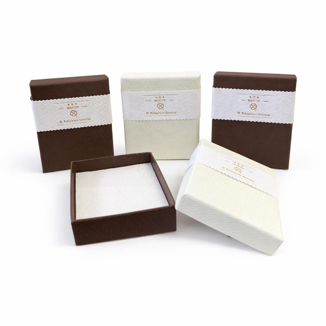 Cutie cadou pentru Martisor, text Martie, 8.5x6x3 cm, Ivoire Maro