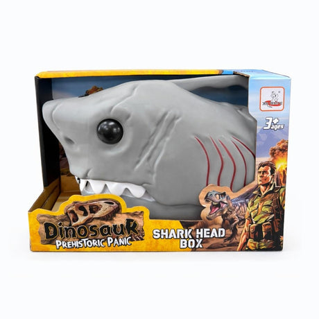 Cutie de depozitare rechin preistoric gri, model Shark Head Box, 27 cm