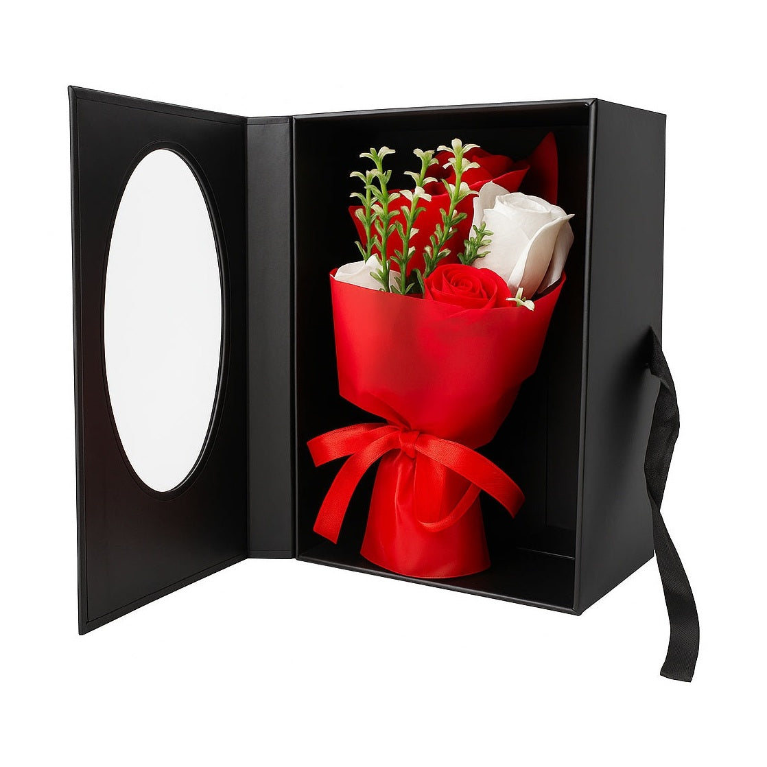 Cutie Tip Carte cu Trandafiri din Sapun Rosii 25x18x8 cm Cadou Romantic Lux