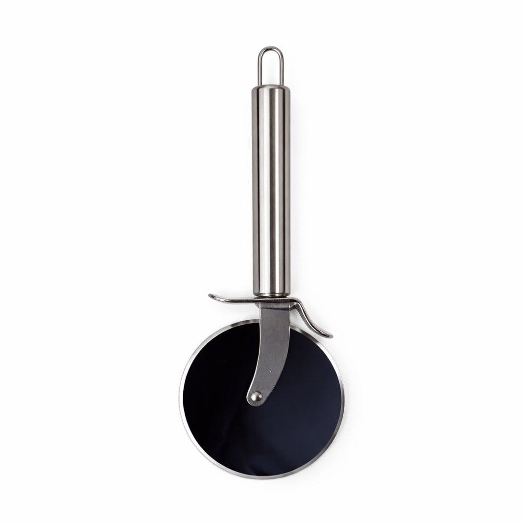 Cutit rotativ pentru pizza inox, rola taiat pizza cu lama 10 cm si maner metalic
