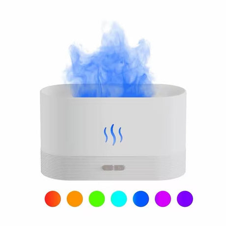 Difuzor aromaterapie LED RGB alb, umidificator aroma cu uleiuri esentiale, USB