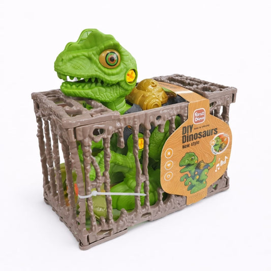 Dinozaur asamblabil DIY din plastic cu funcții de sunet și mișcare