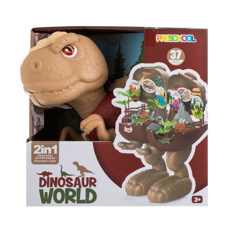 Dinozaur de asamblat 2 în 1, tematică parc dinozauri, 37 piese din plastic