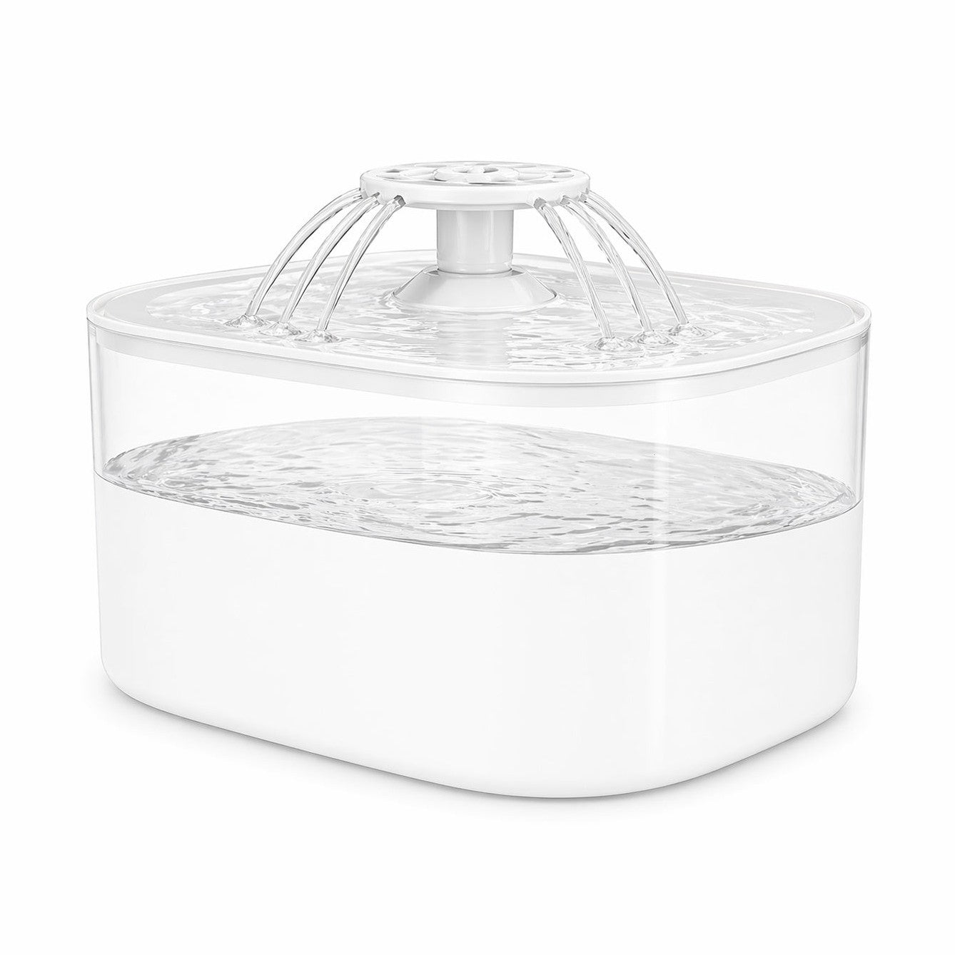 Dispenser apa automat animale, fantana apa pisici si caini 2.5L, filtrare multipla, USB, alb