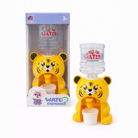 Dispenser apa pentru copii model tigru, 28.5 cm, din plastic, cu pahar inclus