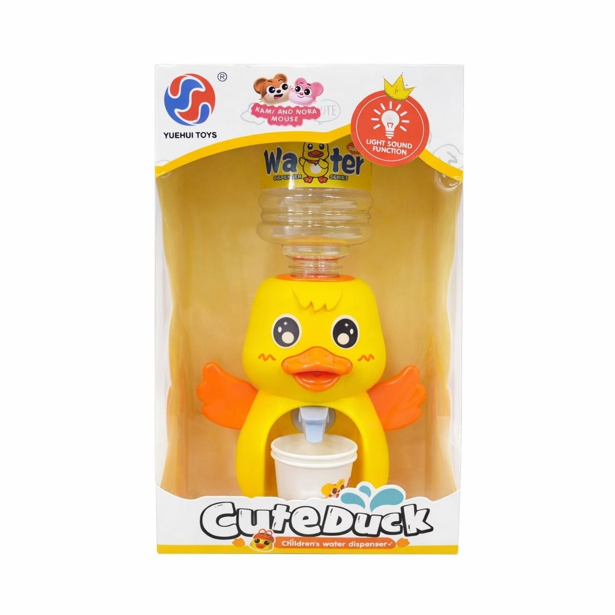 Dispenser de apa pentru copii, model ratusca, 29 cm cu muzica si lumini