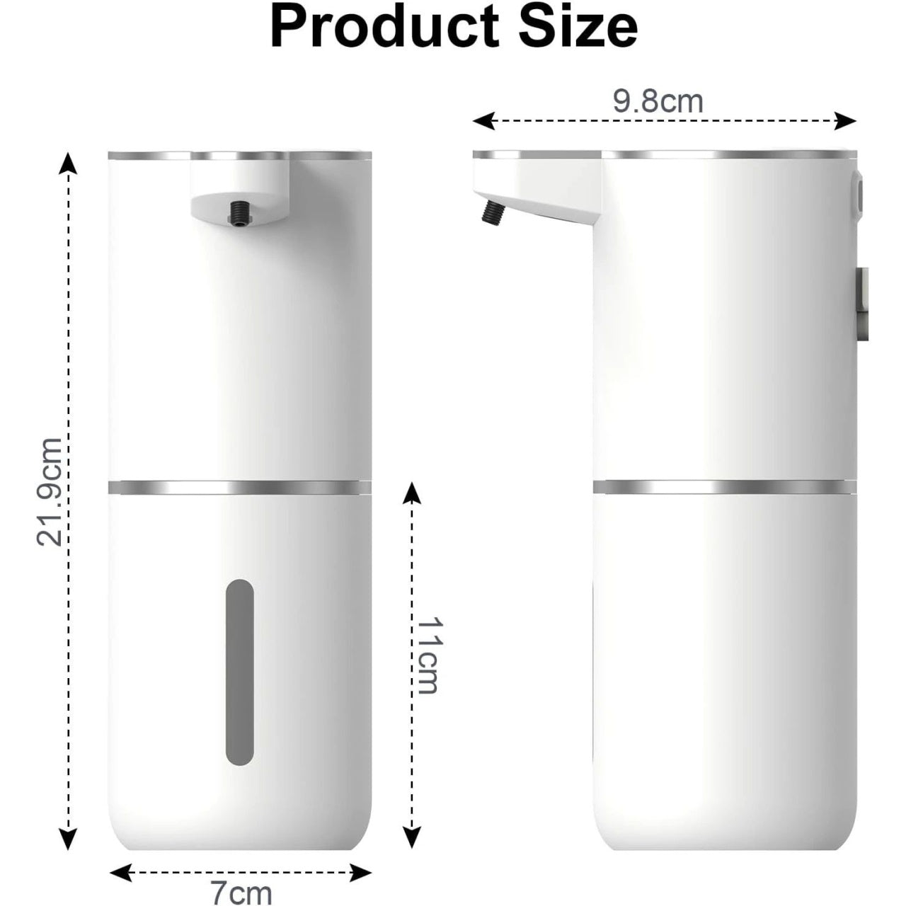 Dozator Automat Sapun cu Senzor, Montare Perete sau Masa, USB-C, Rezervor 380ml, Alb