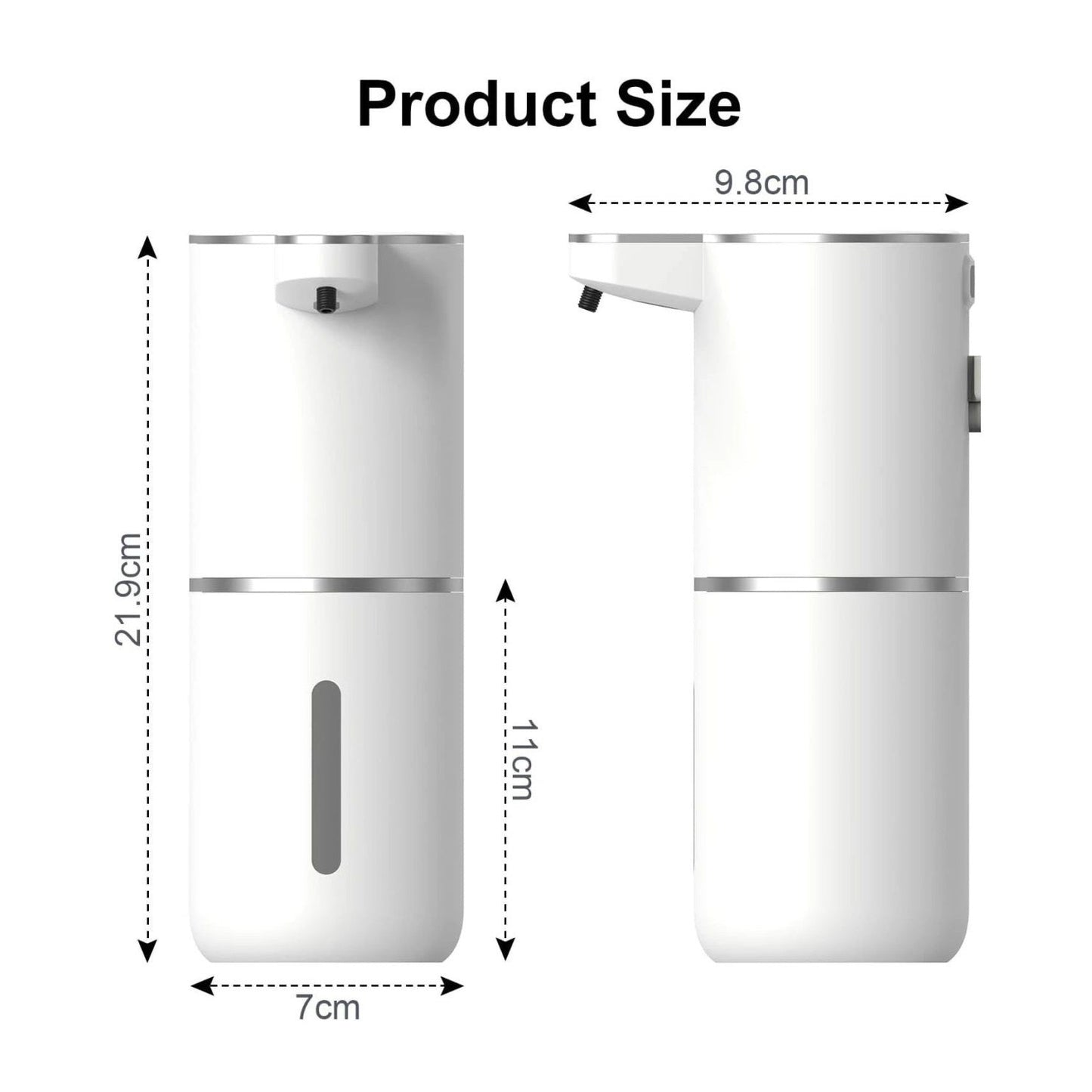 Dozator Automat Sapun cu Senzor, Montare Perete sau Masa, USB-C, Rezervor 380ml, Alb