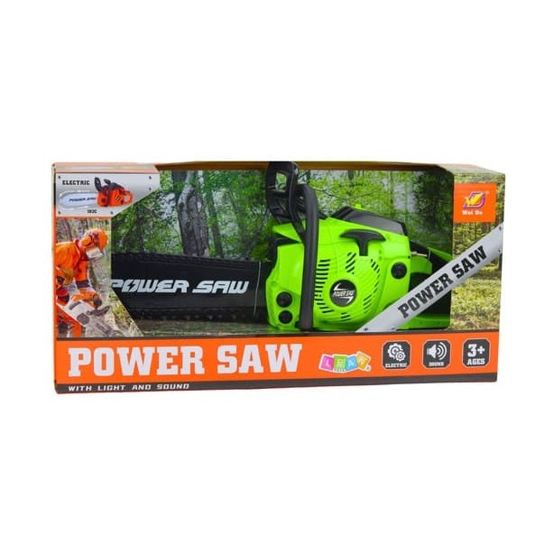 Drujba de jucarie electrica cu sunet si lumini lama argintie POWER SAW