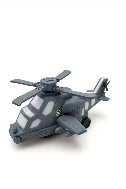 Elicopter Militar Jucarie 25x11 cm cu Lumini si Sunete , Model de Atac, Rotori Functionali