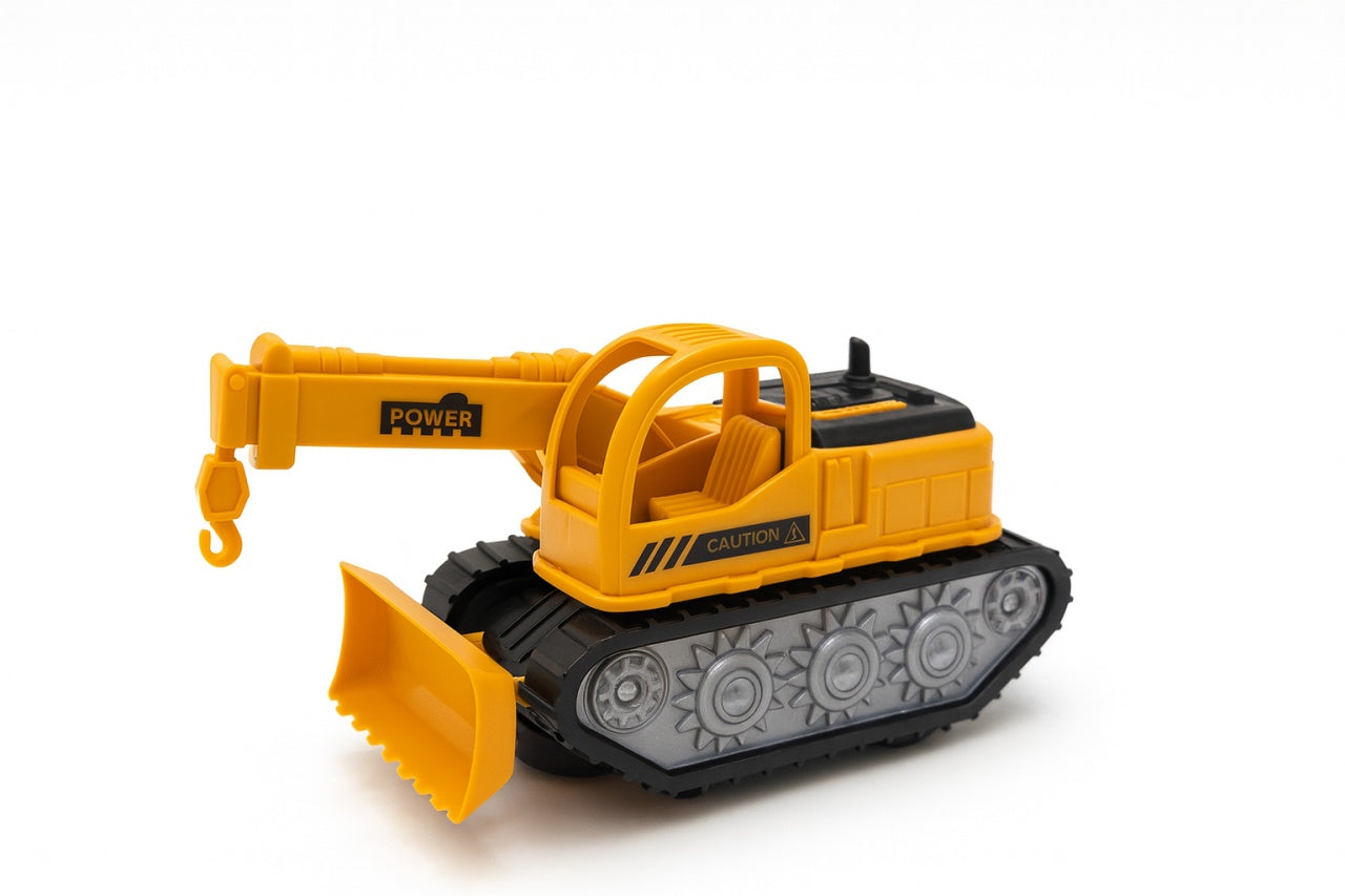 Excavator Jucarie 16x10 cm cu Baterii , Lumini, Sunete si Miscare, Utilaj Constructii pentru Copii