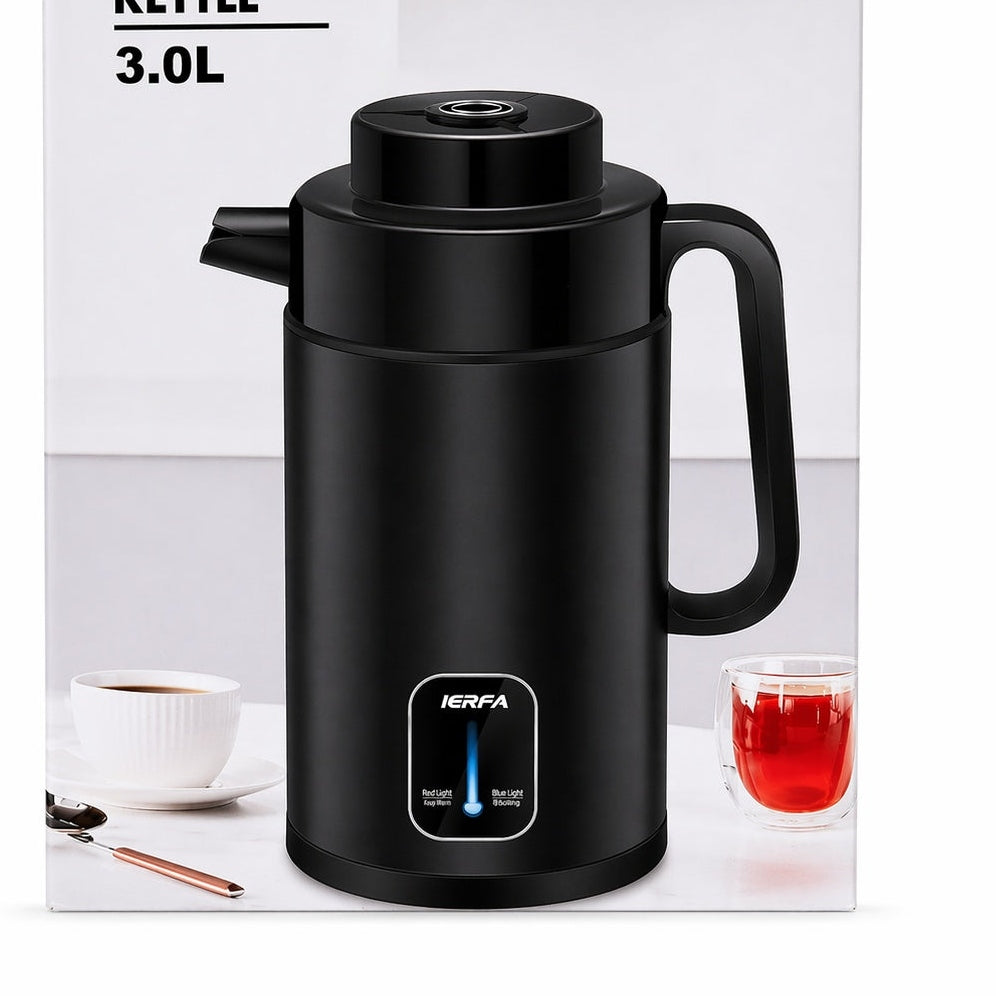 Fierbător electric apă rosu, capacitate 3L, 29 cm, oprire automata