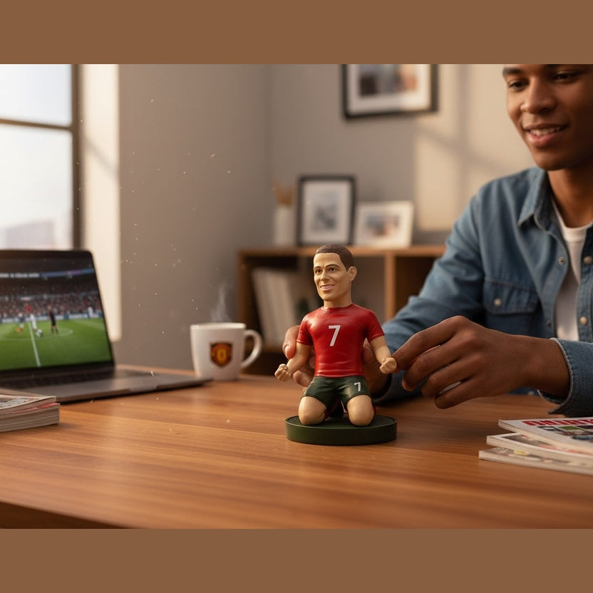 Figurina Ceramica Fotbalist , 13 cm, Model Colectie, Detalii Realiste
