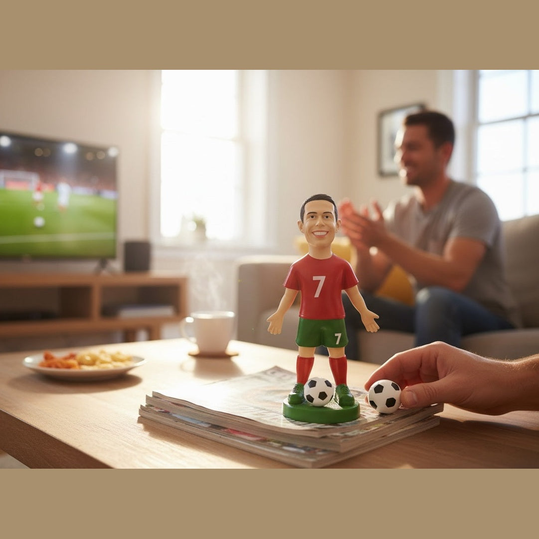 Figurina Ceramica Fotbalist , 17 cm, Model Colectie, Detalii Realiste