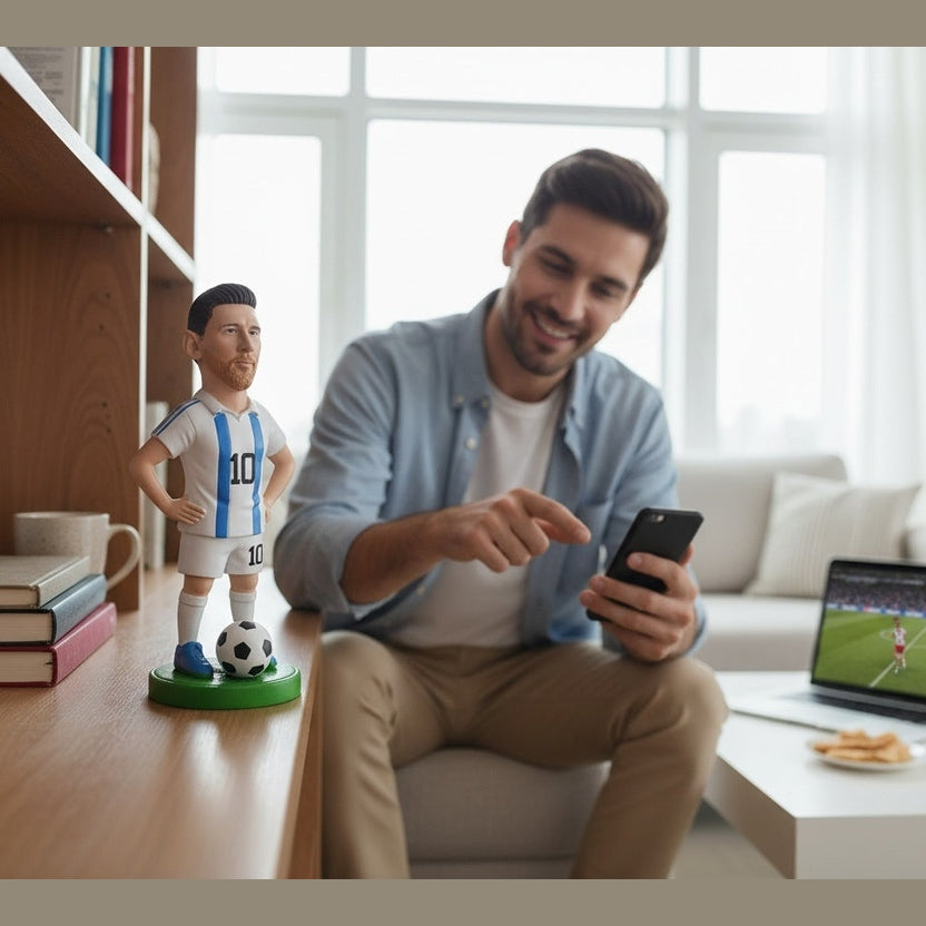 Figurina Ceramica Fotbalist , 17 cm, Model Colectie, Detalii Realiste