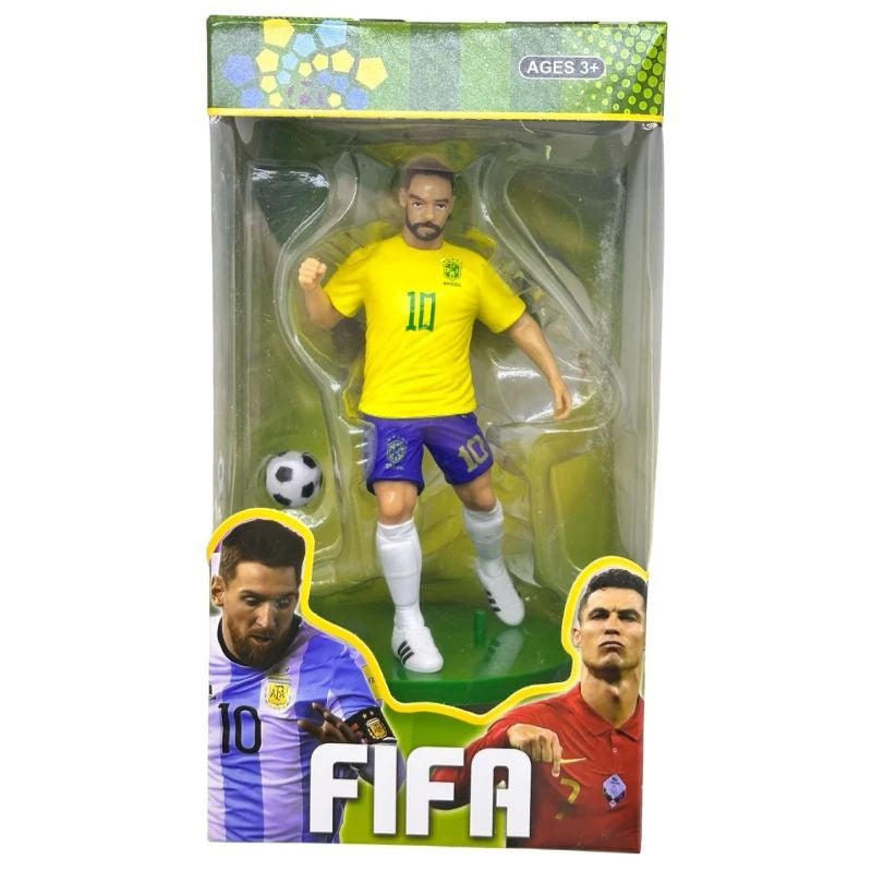Figurina de colectie fotbalist cu minge si suport, 17 cm