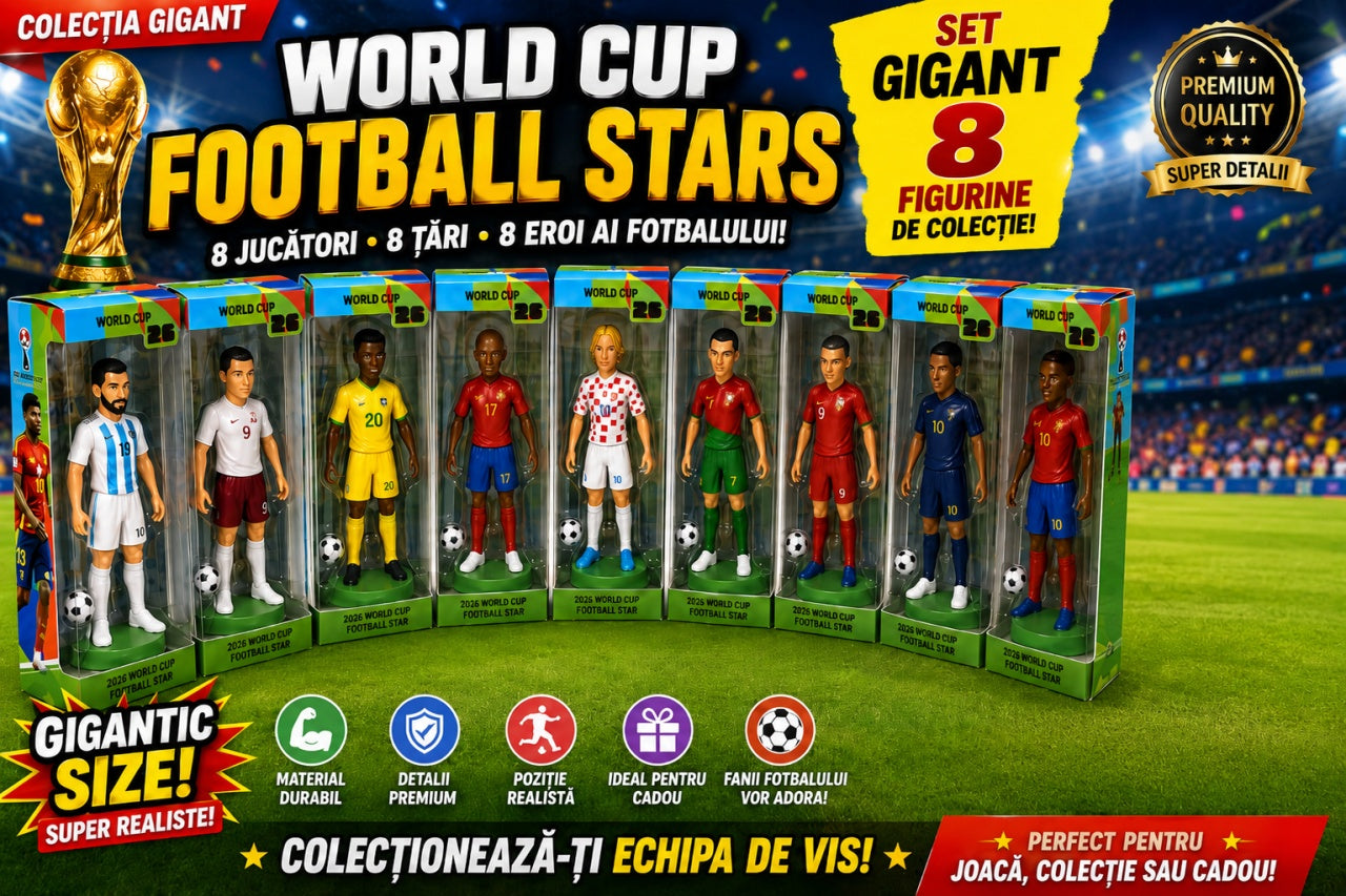 Figurina Fotbalist cu Minge in Cutie, 26x11x9.5 cm, Model Aleatoriu