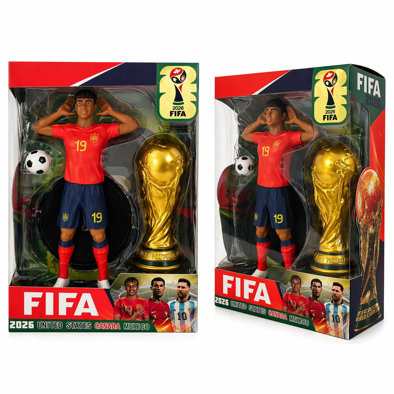 Figurina fotbalist + trofeu , jucarie colectie copii