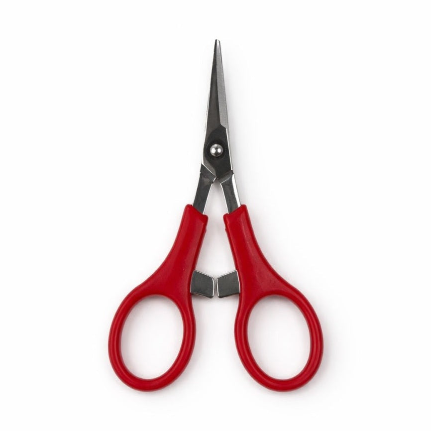 Foarfecă profesională pentru manichiură și cuticule cu mâner ergonomic roșu