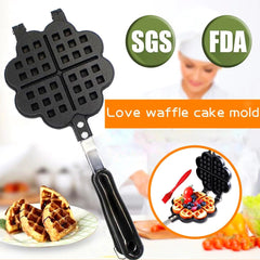 Forma dubla pentru waffles / gofre tip floare, antiaderenta, pentru aragaz