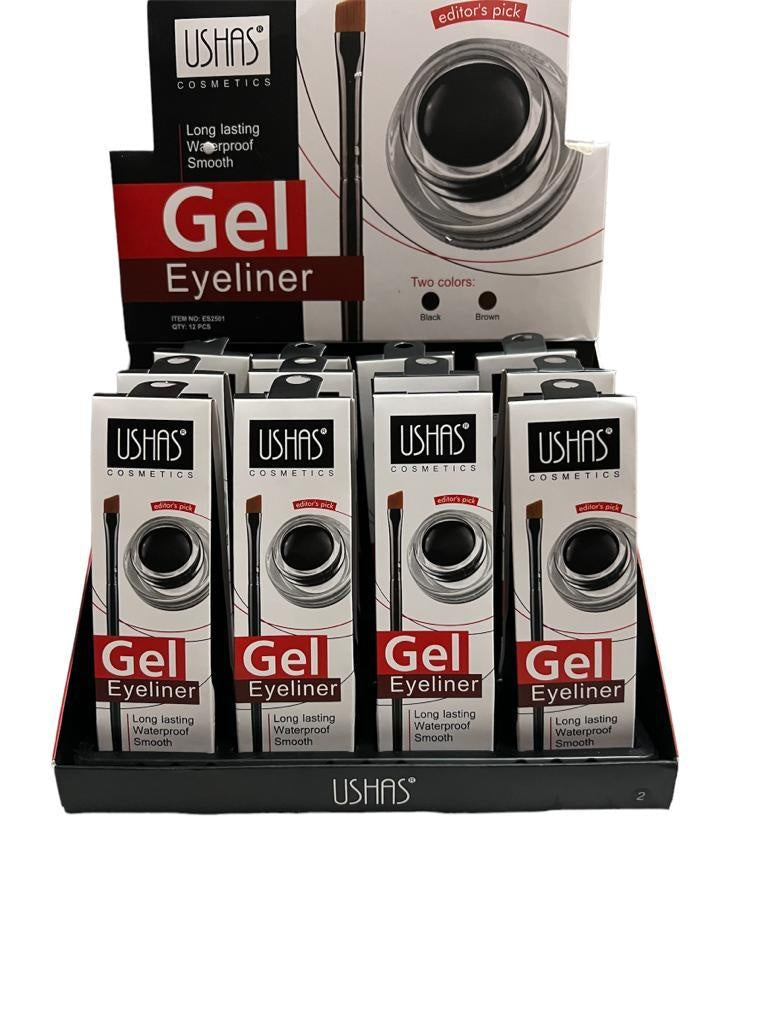 Gel Eyeliner USHAS Long-Lasting Waterproof , Rezistenta Maxima si Aplicatie Usoara, brown