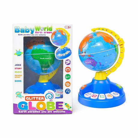 Glob muzical interactiv pentru copii din plastic cu lumini și sunete model Baby World 705