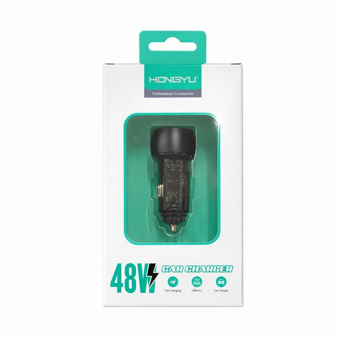 Incarcator auto Hongyu HY-CC03 48W cu 2 porturi USB fast charge, Negru