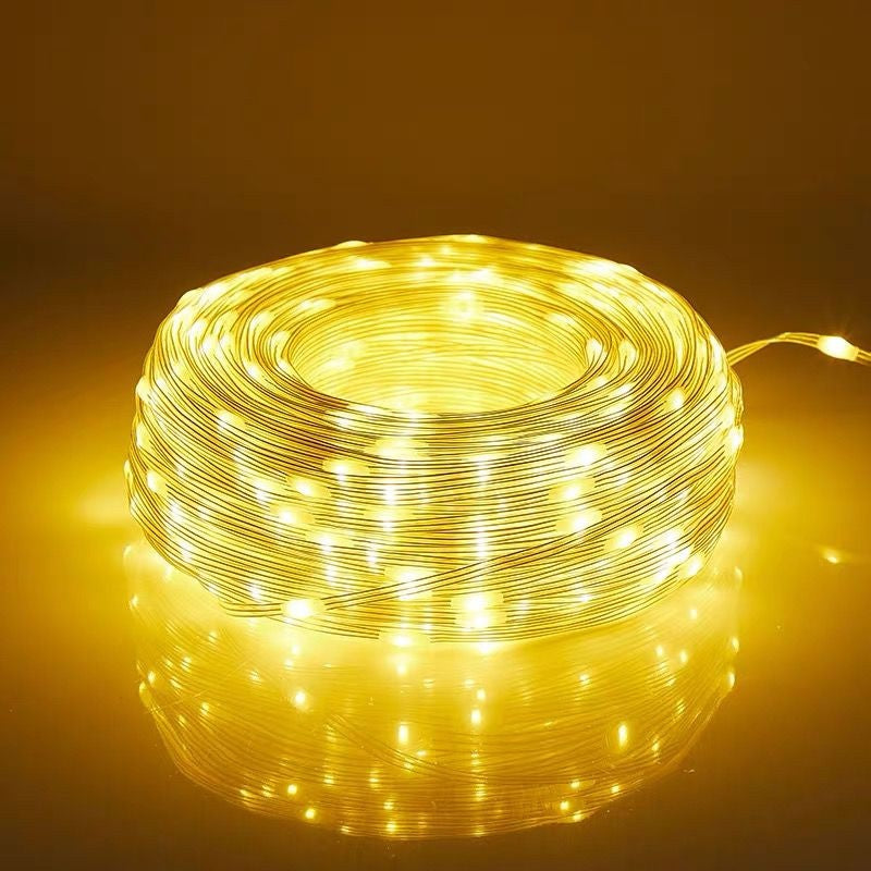 Instalatie LED sir 100 metri, 800LED-uri, galbena, tip banda cu led turnat, EnGross