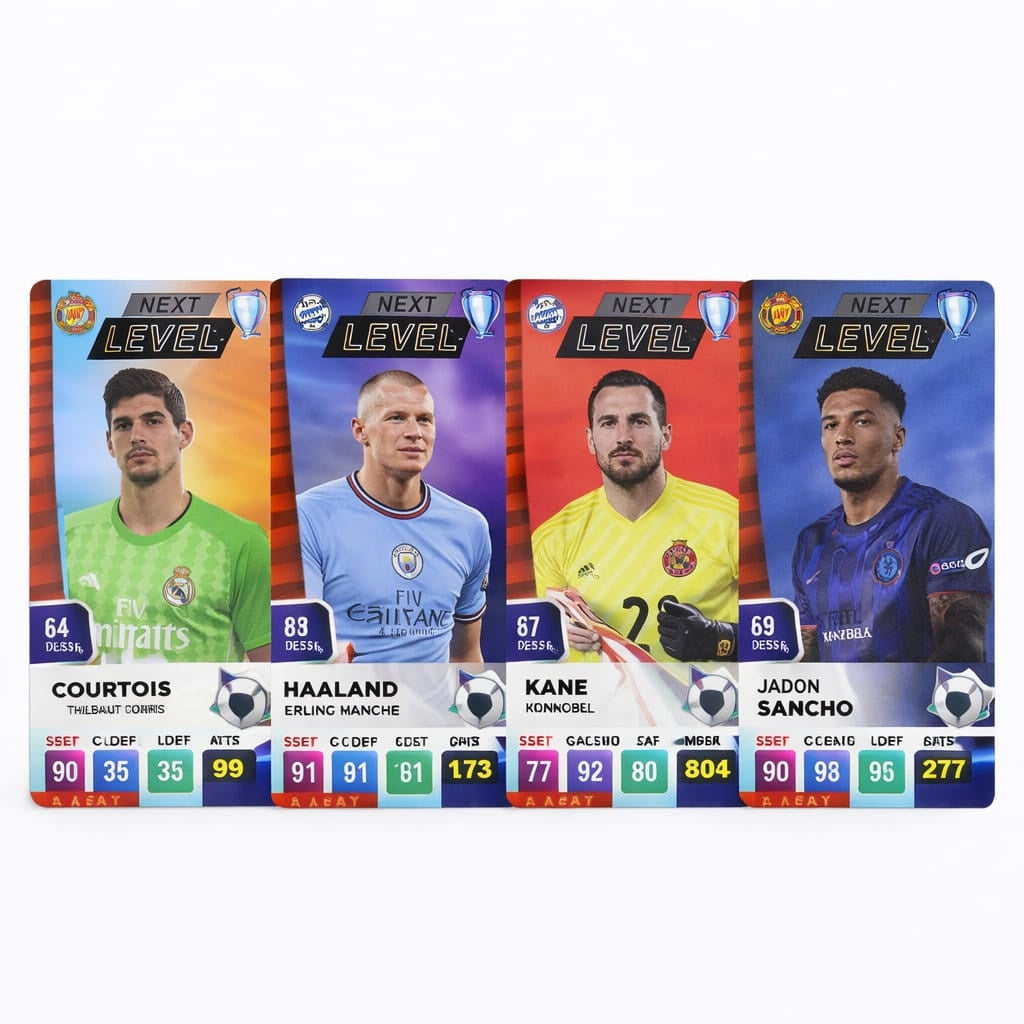 Joc de cărți jucatori de fotbal diversi, carton, colecționabil, pentru toți suporterii