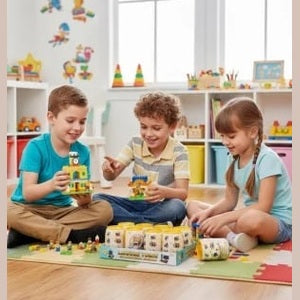 Joc de Constructie DIY in Ambalaj Tip Doza – Leisure Town International Schools, 9x5.5cm